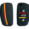 Keycare Silicone Car Key Cover KC57 Fit for Audi A6, Q3, Q5, Q7 Flip Key | Black